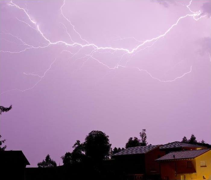 Phoenix neighborhood during a lightning storm