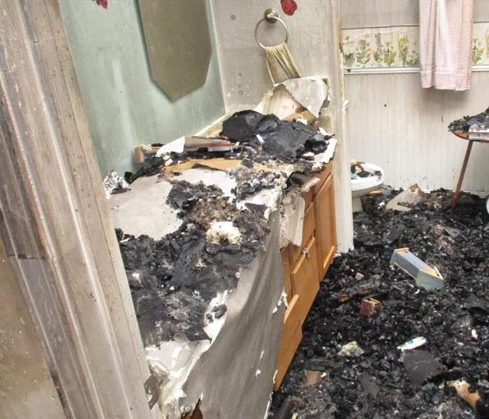 Fire damage and soot in a Phoenix home
